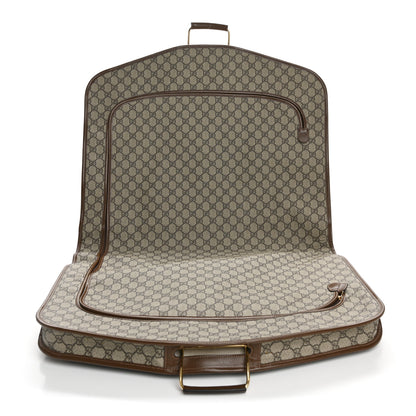 Gucci GG Supreme Monogram Azalea Calfskin Retro Interlocking G Hanger Garment Bag Beige Ebony Brown Sugar 4 of 9