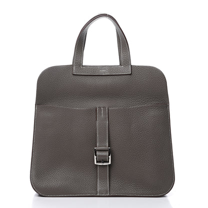 Hermes Taurillon Clemence Halzan 31 GM Etain 2 of 8