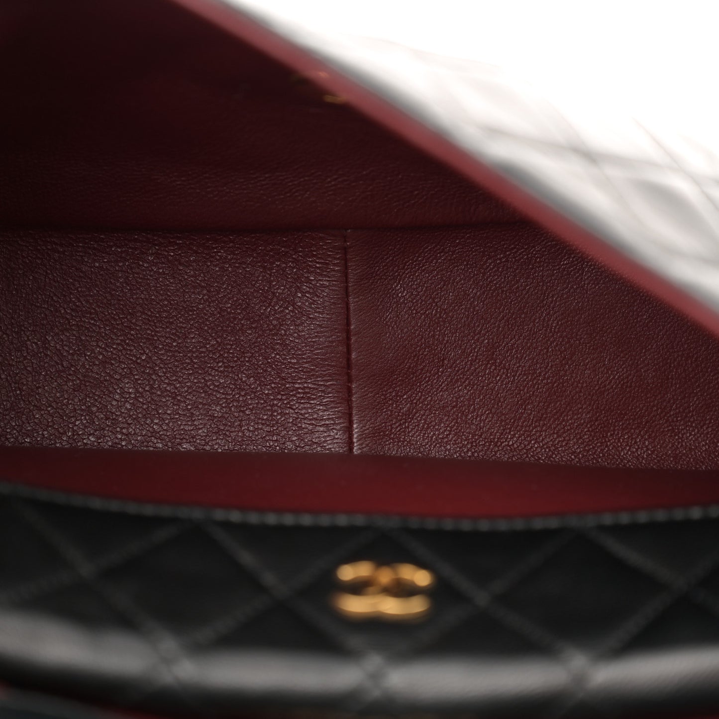 Lambskin Quilted Small Single Flap With Pouch Black