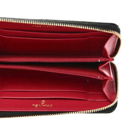 Chanel Shiny Goatskin Quilted Chanel 19 Long Zipped Around Wallet Black 5 of 8