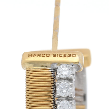 Marco Bicego 18K Yellow White Gold Diamond Masai Coil Hoop Earrings 4 of 4