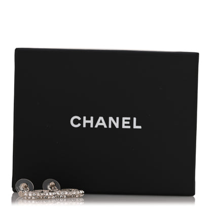 Chanel Baguette Crystal CC Drop Earrings Silver 5 of 5