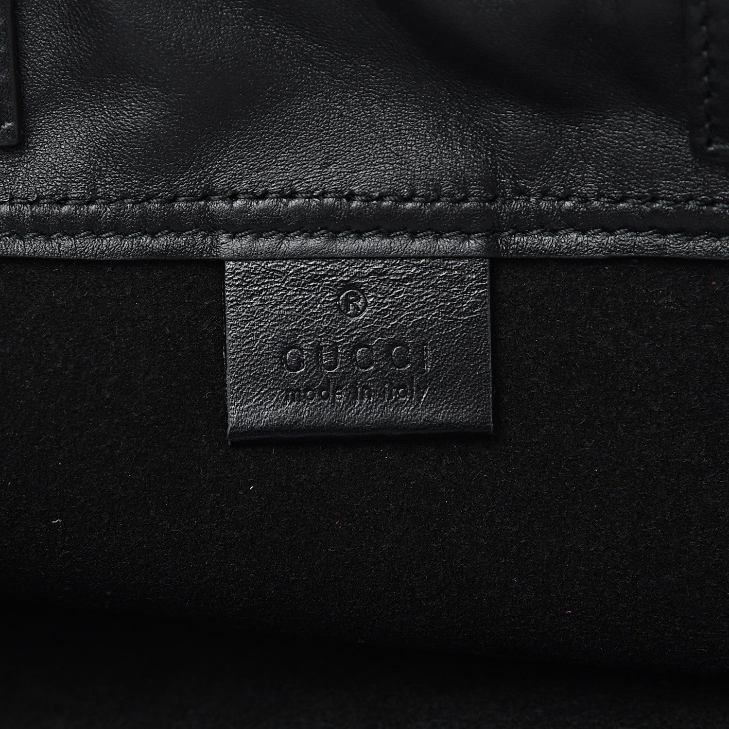 Gucci Calfskin Logo Drawstring Backpack Black 6 of 10