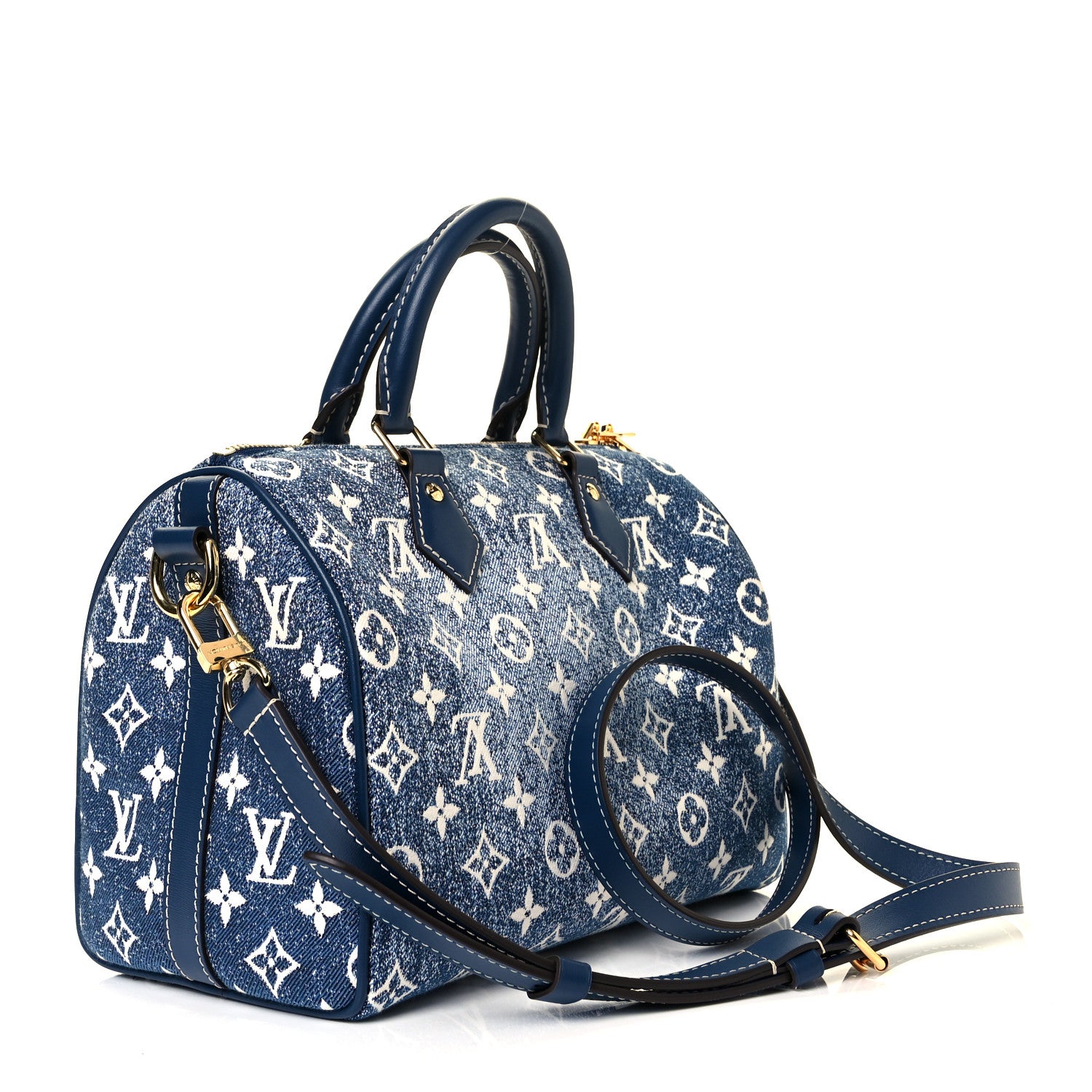 Louis Vuitton Monogram Jacquard Denim Speedy Bandouliere 25 Bleu 3 of 8