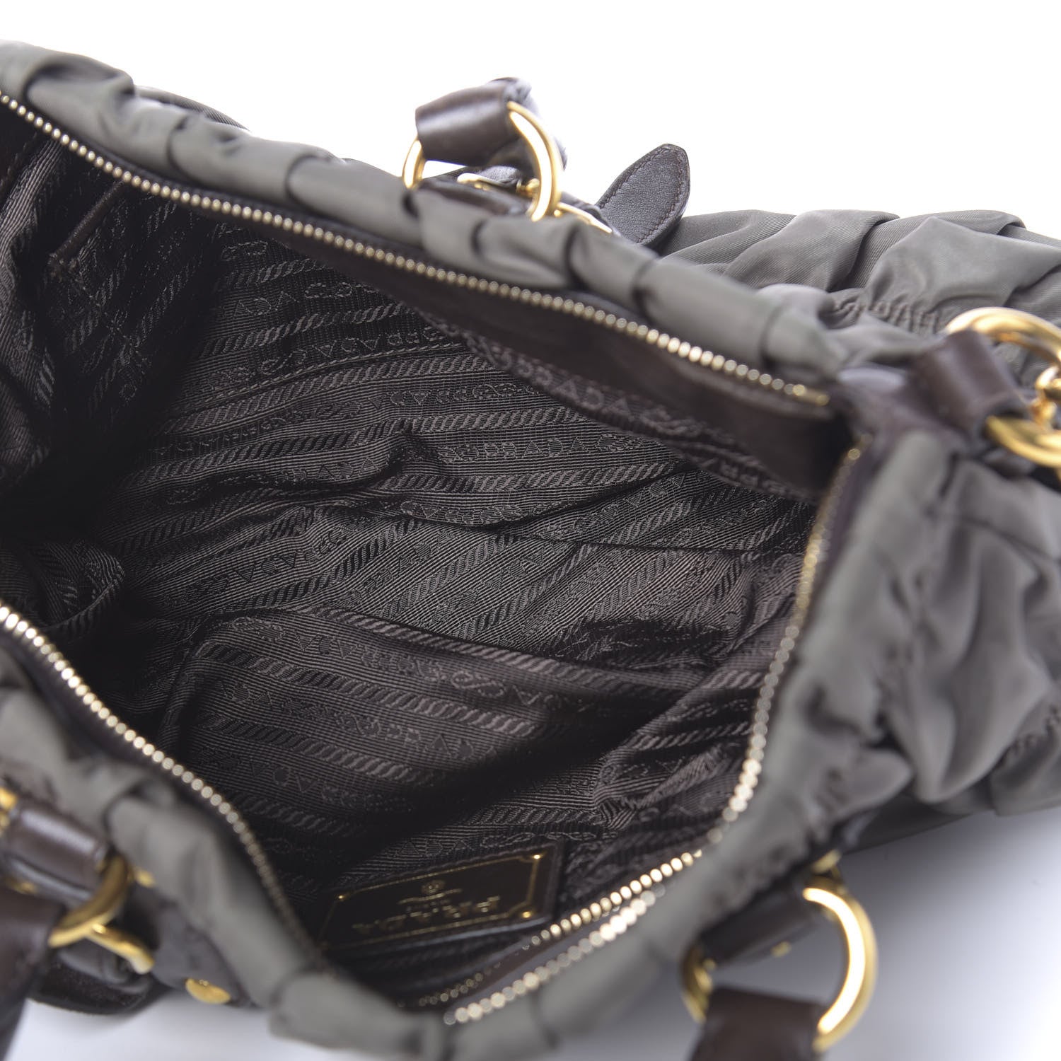 Prada Tessuto Nylon Gaufre Shopping Satchel Fumo 6 of 10