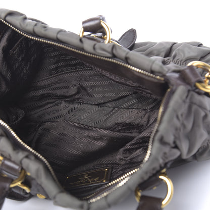 Prada Tessuto Nylon Gaufre Shopping Satchel Fumo 6 of 10