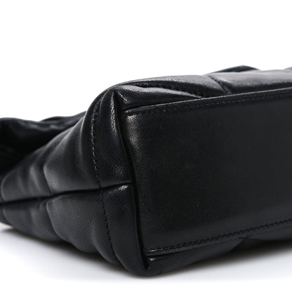 Saint Laurent Lambskin Quilted Toy Loulou Puffer Monogram Chain Satchel Black 9 of 12