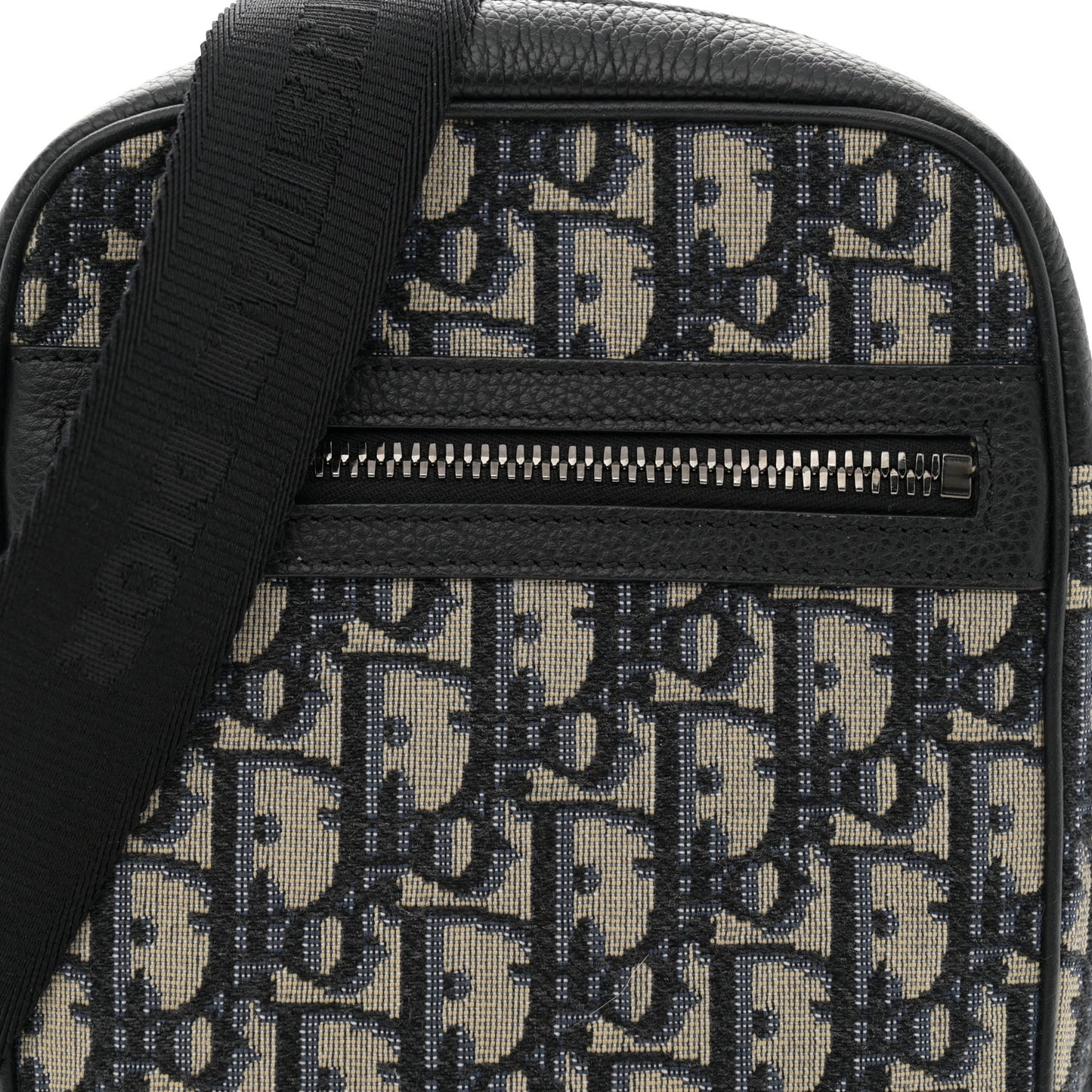 Oblique Messenger Pouch Beige Black