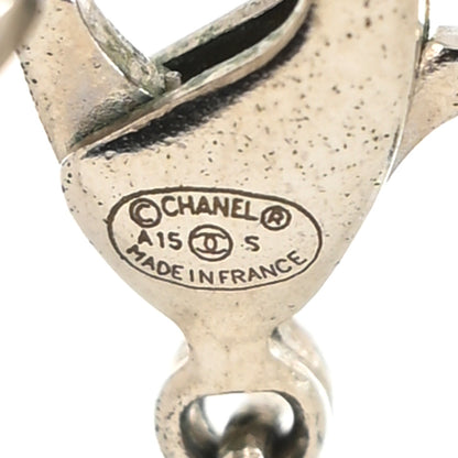Chanel Crystal Baguette CC Necklace Silver Blue 3 of 3