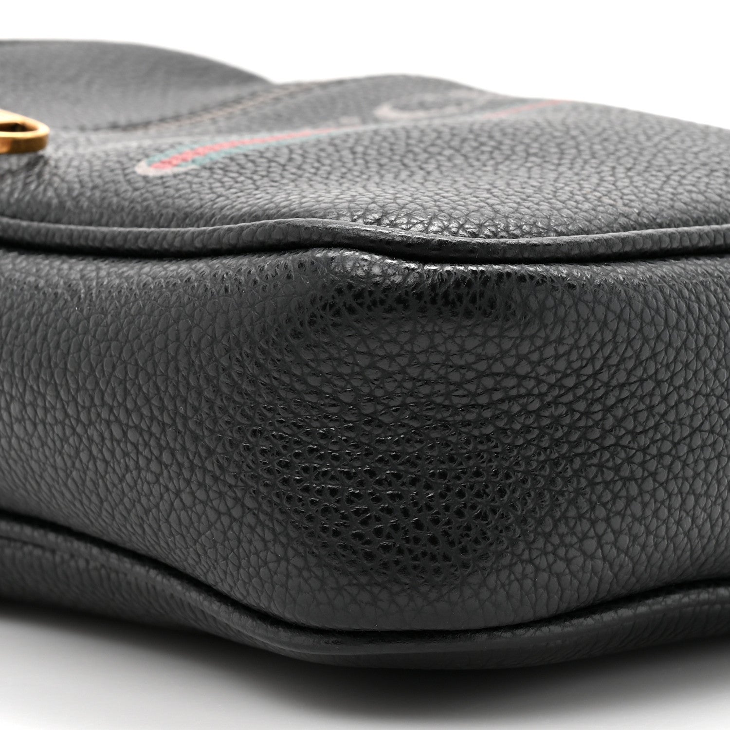 Gucci Grained Calfskin Mini Logo Messenger Bag Black 10 of 10