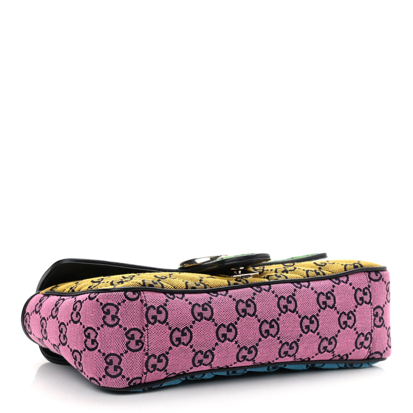 Monogram Multicolor Matelasse Diagonal Small GG Marmont Shoulder Bag Green Blue Yellow Light Blue Pink