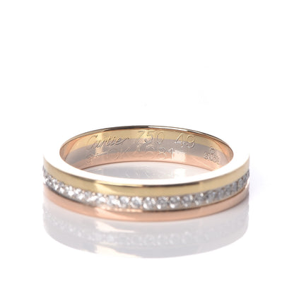 Cartier 18K White Yellow Pink Gold Diamond 3.5mm Vendome Louis Cartier Wedding Band 49 4.75 3 of 4