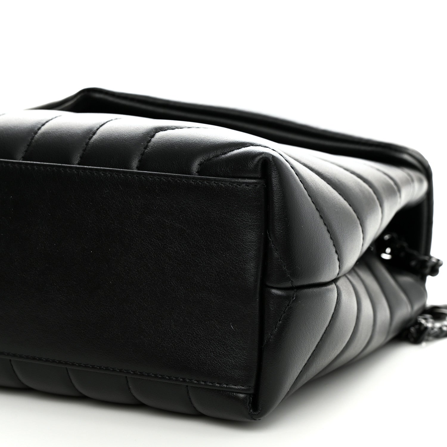 Saint Laurent Calfskin Y Quilted Monogram Monochrome Small Loulou Chain Satchel Black 12 of 13