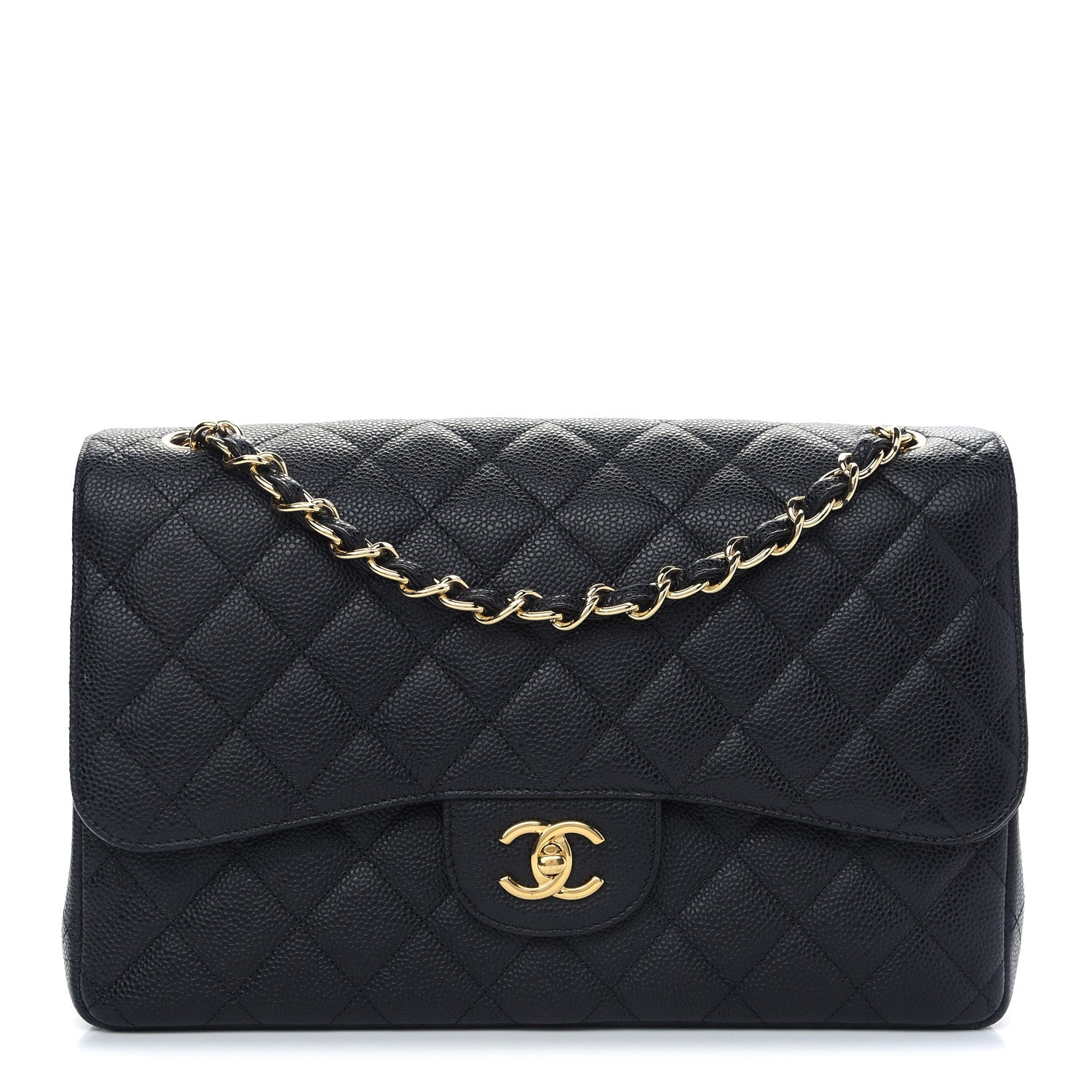 Chanel Caviar Quilted Jumbo Double Flap Black 1 of 10