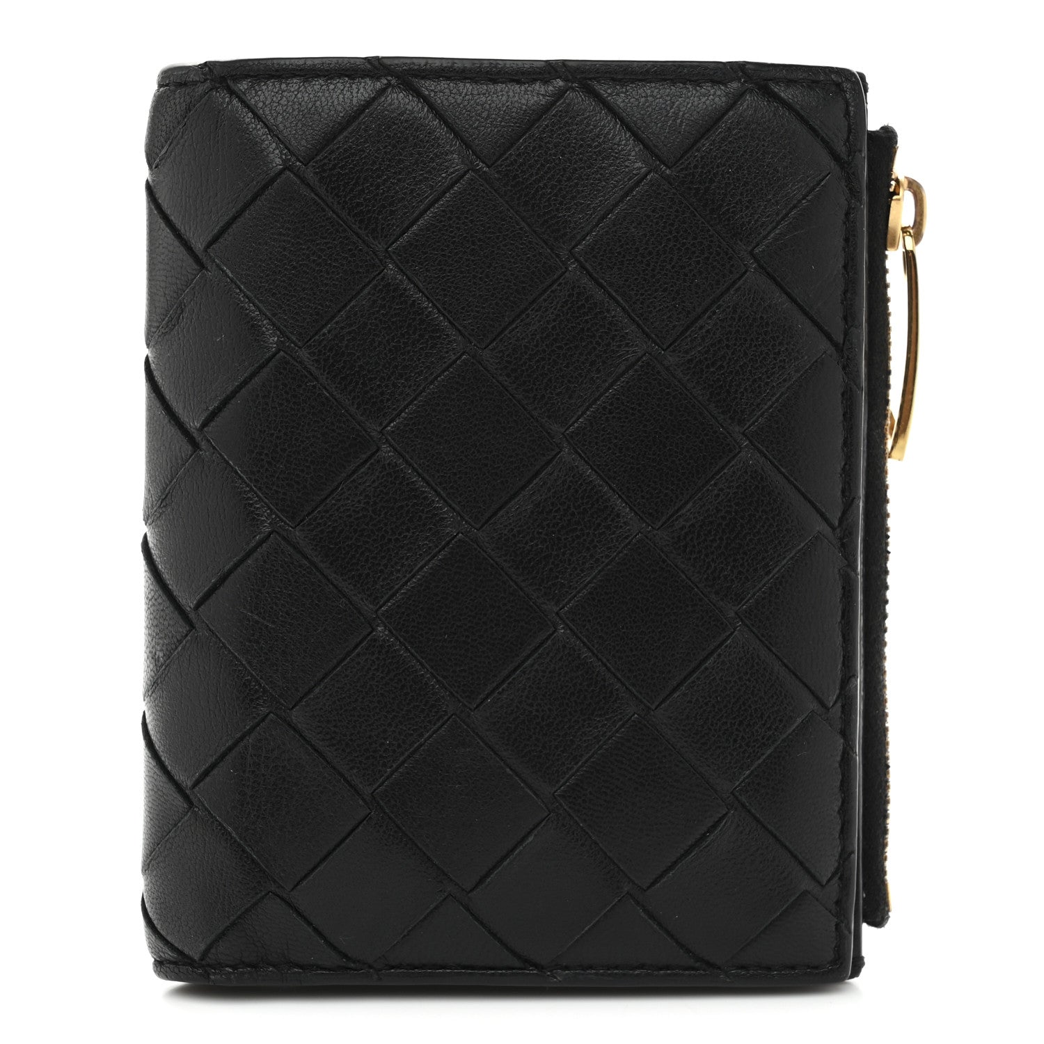 Bottega Veneta Nappa Intrecciato Small Bi-Fold Zip Wallet Black 1 of 7