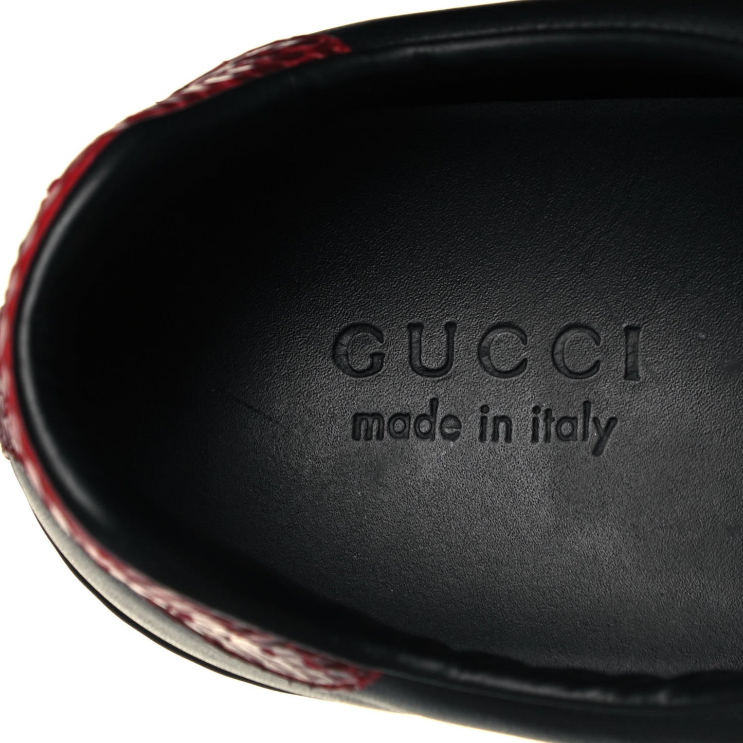 GG Calfskin Mens New Ace Low-Top Sneaker 8 Black