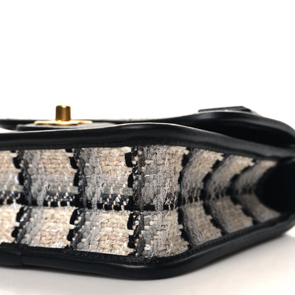 Chanel Tweed Calfskin School Memory Mini Top Handle Flap Ecru Grey Beige Black 10 of 11