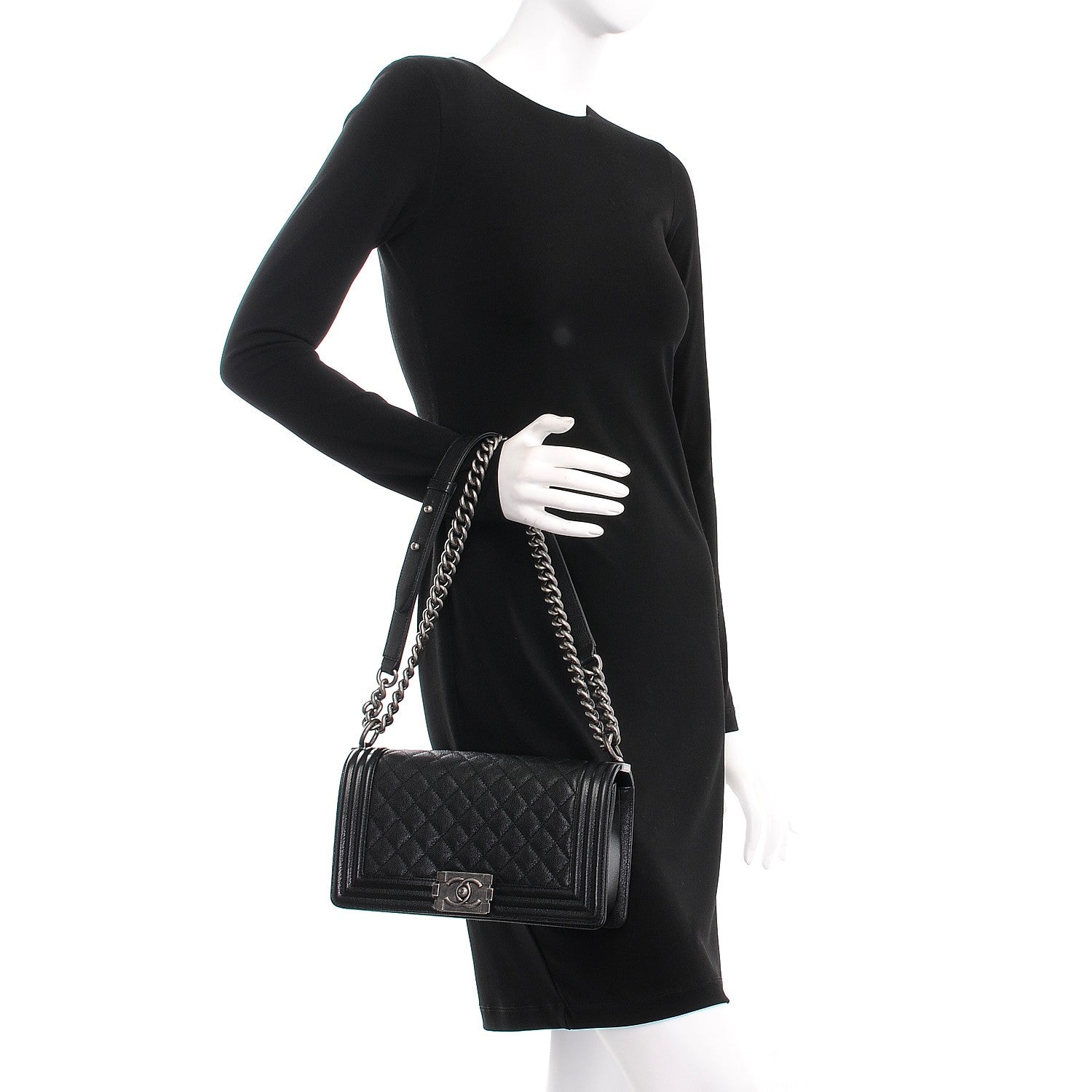 Chanel Caviar Quilted Medium Boy Flap Black 3 of 9