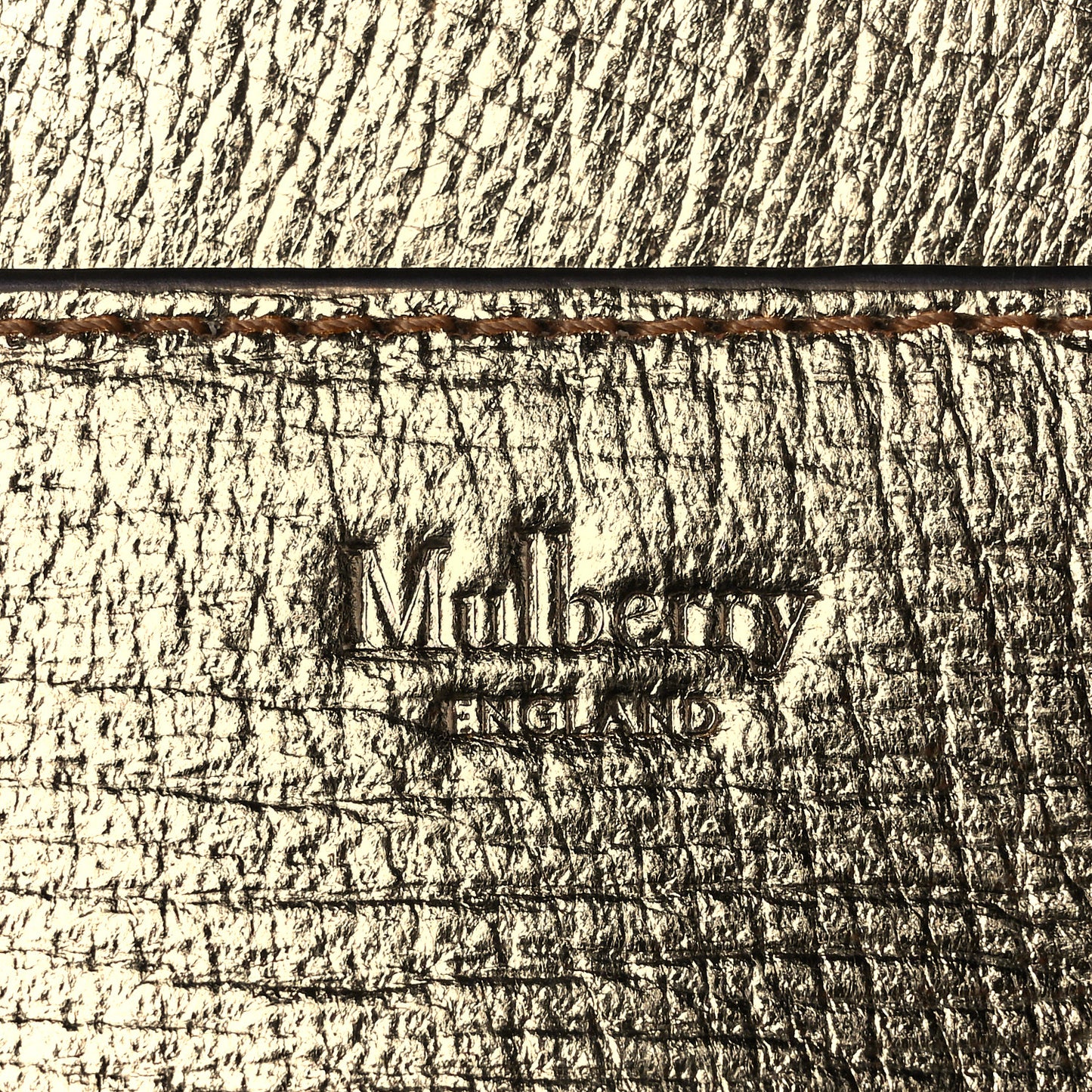 Metallic Classic Grain Calfskin Small Darley Gold