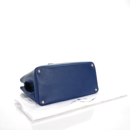 Prada Saffiano Cuir Twin Tote Bleuette 4 of 8