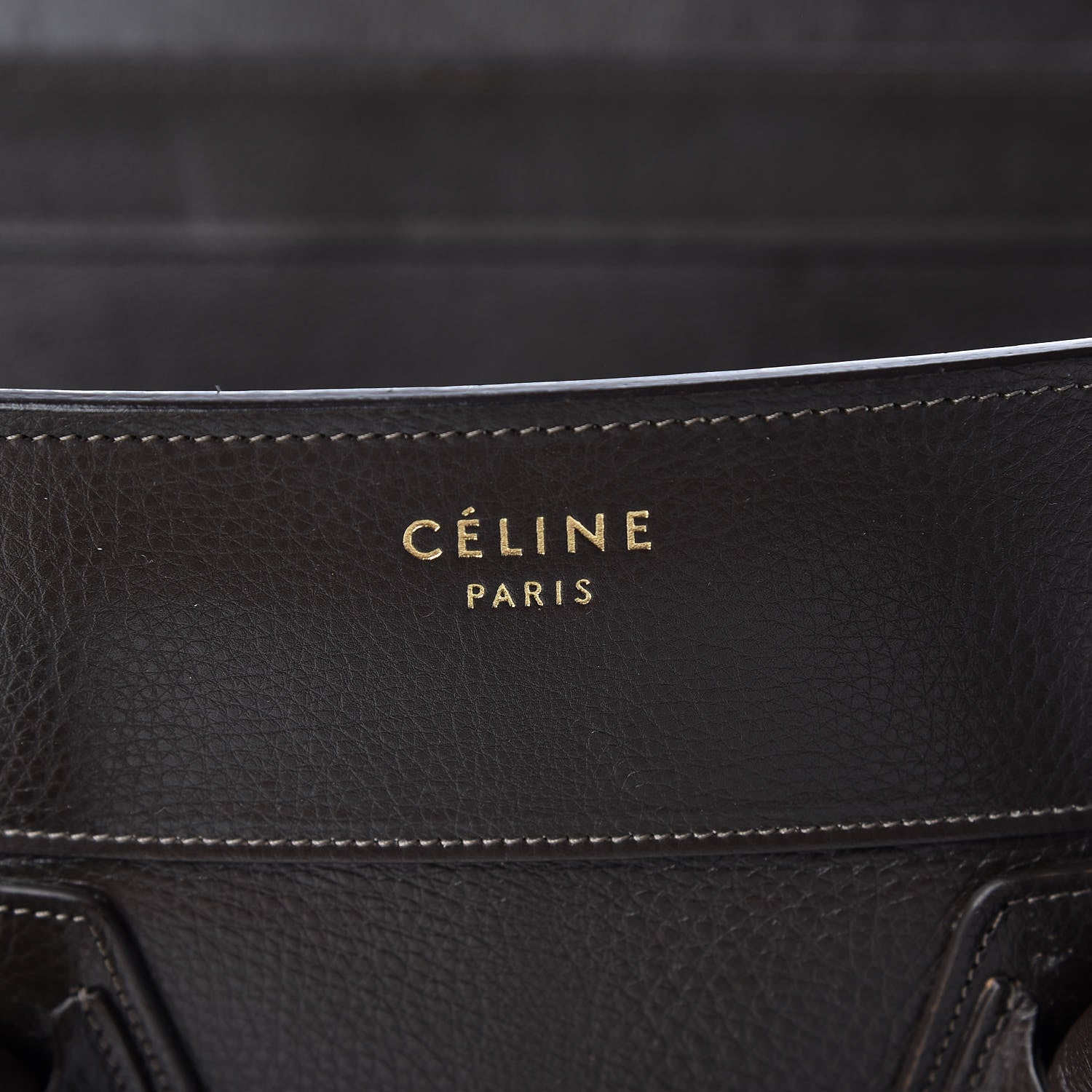 Celine Drummed Calfskin Mini Luggage Anthracite 7 of 17