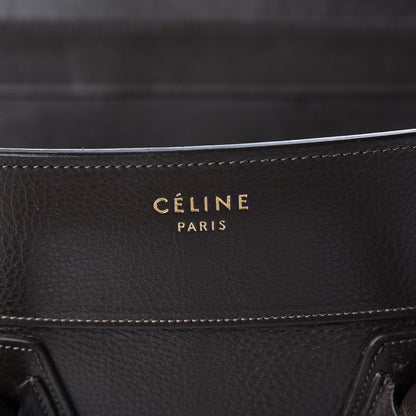 Celine Drummed Calfskin Mini Luggage Anthracite 7 of 17