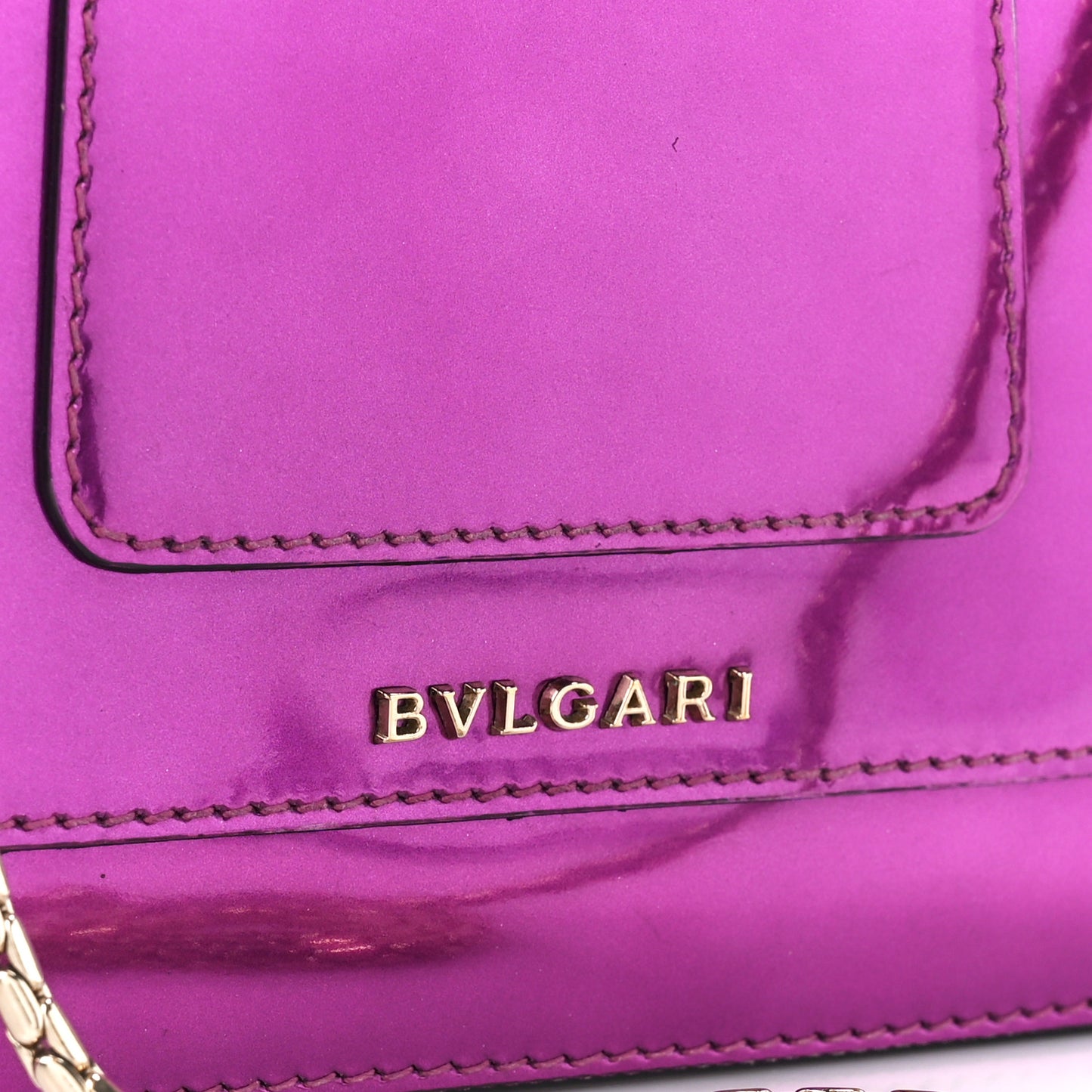 Metallic Calfskin Small Serpenti Forever Snake Strap Crossbody Bag Magenta