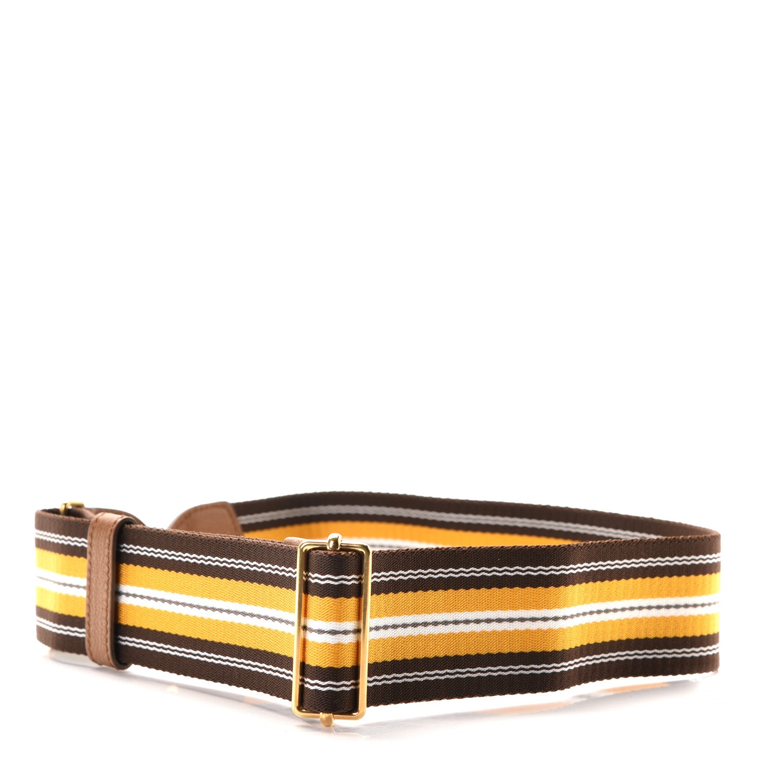 Prada Vitello Daino Striped Fabric Shoulder Strap 2 of 3