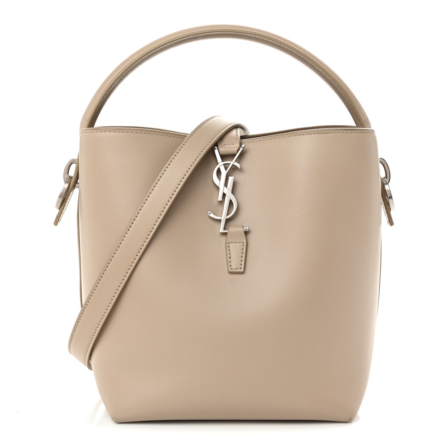 Shiny Calfskin Le 37 Small Bucket Bag Sea Salt