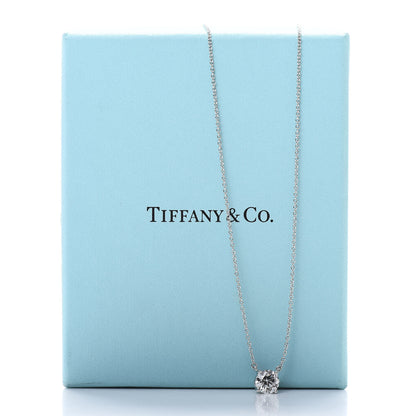 Tiffany Platinum Diamond 1.02ct Solitaire Pendant Necklace 7 of 7