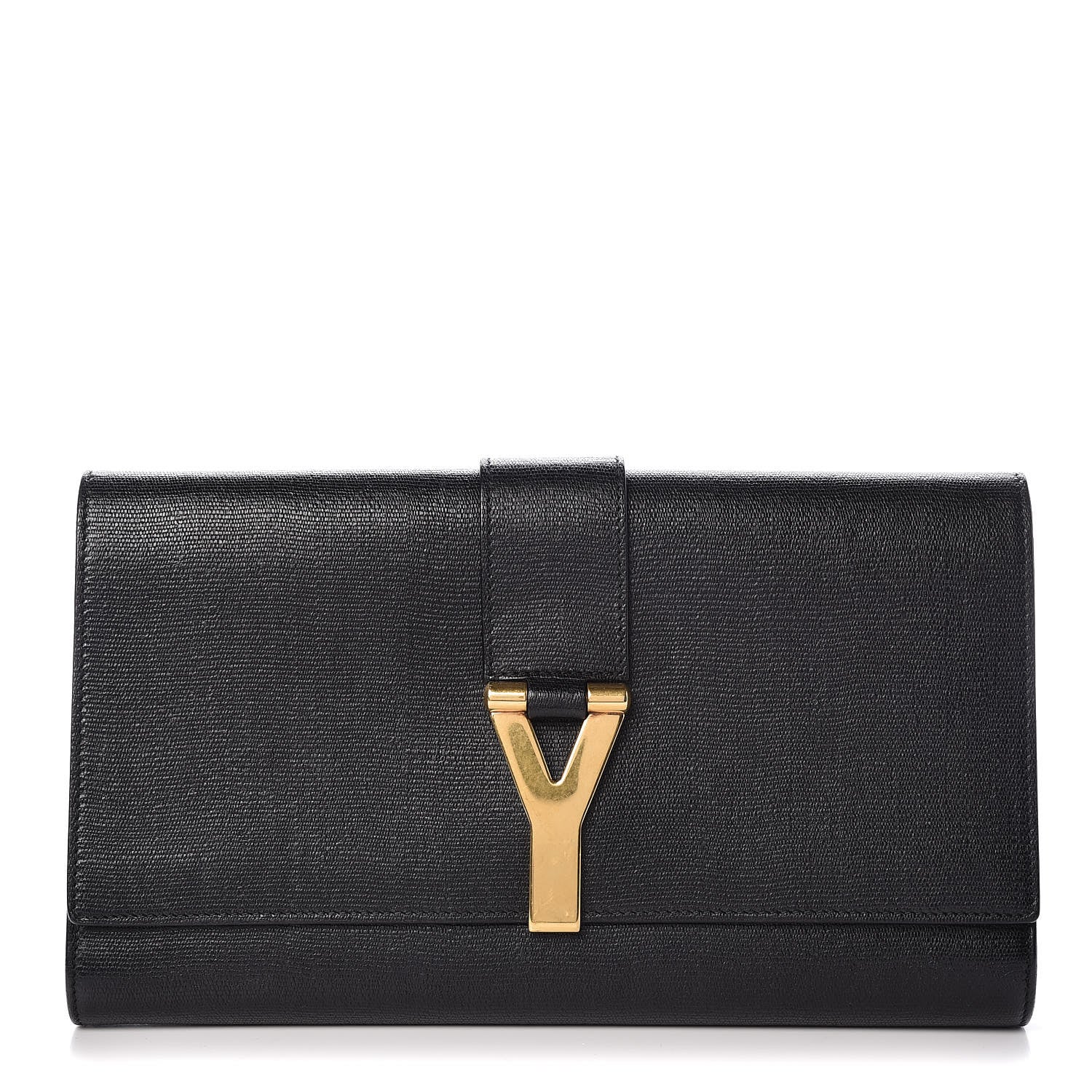 Saint Laurent Textured Calfskin Classic Y Ligne Clutch Black 1 of 10