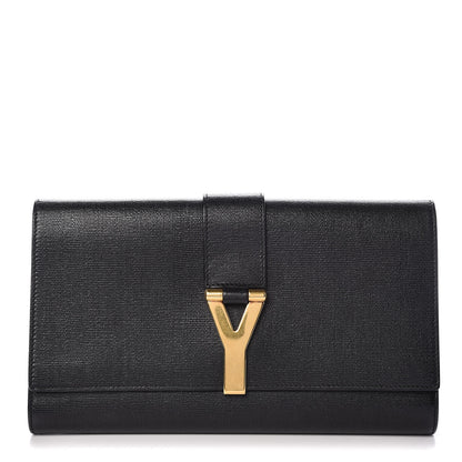 Saint Laurent Textured Calfskin Classic Y Ligne Clutch Black 1 of 10