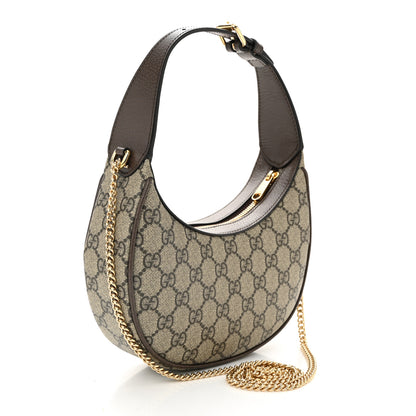 Gucci GG Supreme Monogram Textured Dollar Calfskin Small Ophidia Shoulder Bag Beige Ebony New Acero 3 of 10