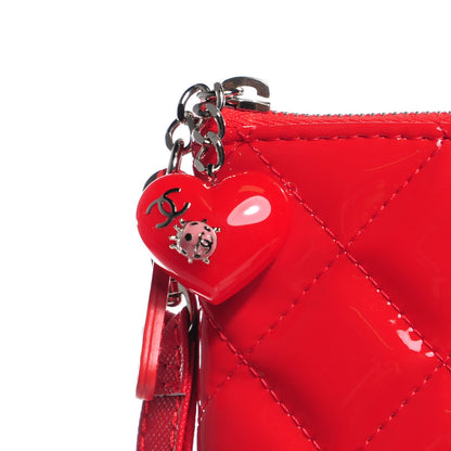 Chanel Patent Calfskin Quilted Medium Cosmetic Case Red 9 of 9