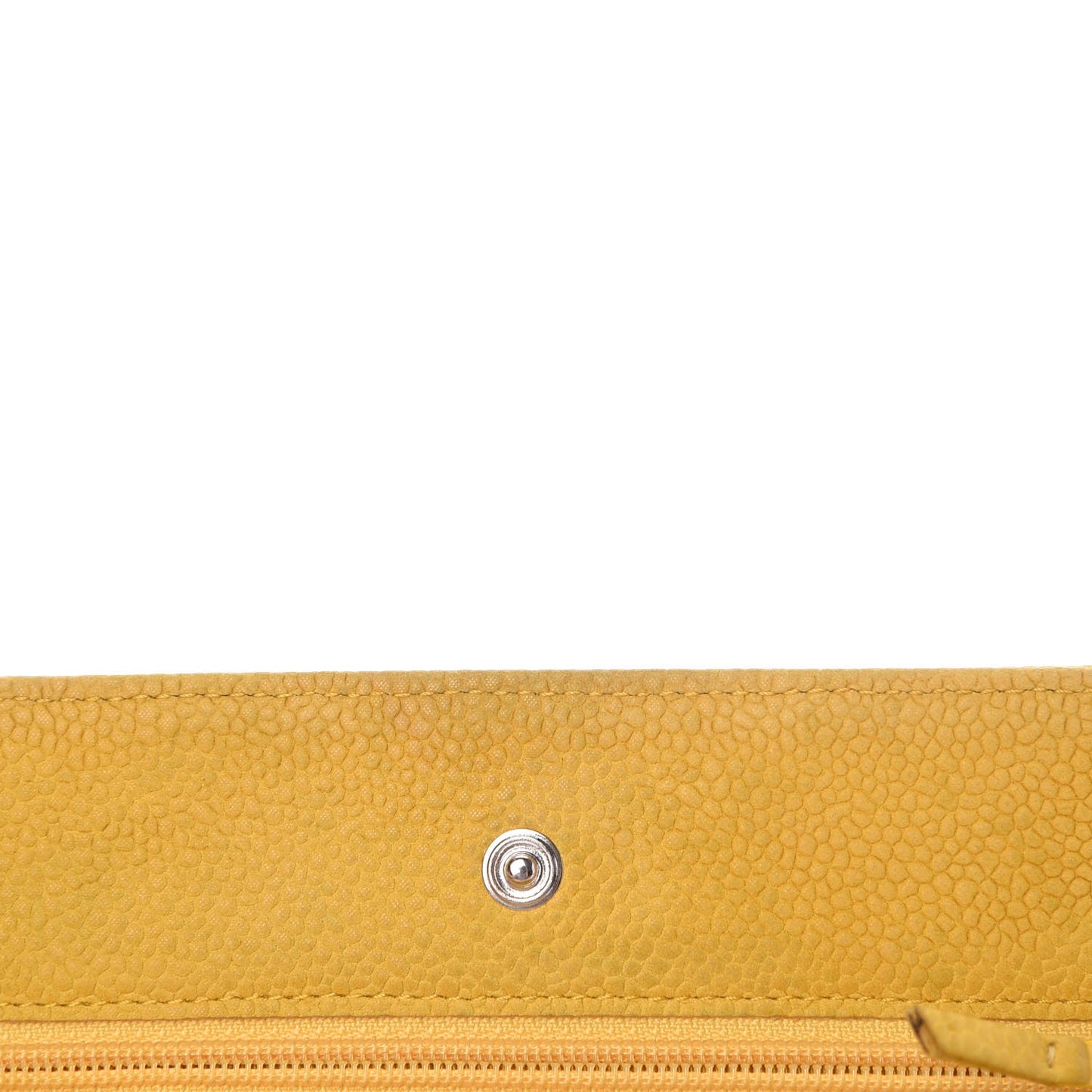 Iridescent Caviar Quilted Wallet on Chain WOC Yellow
