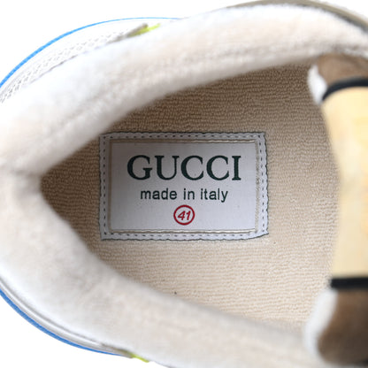 Gucci Suede Calfskin Tejus Printed Womens Ultrapace Sneakers 41 Natural Ardesia Neon Yellow 8 of 9