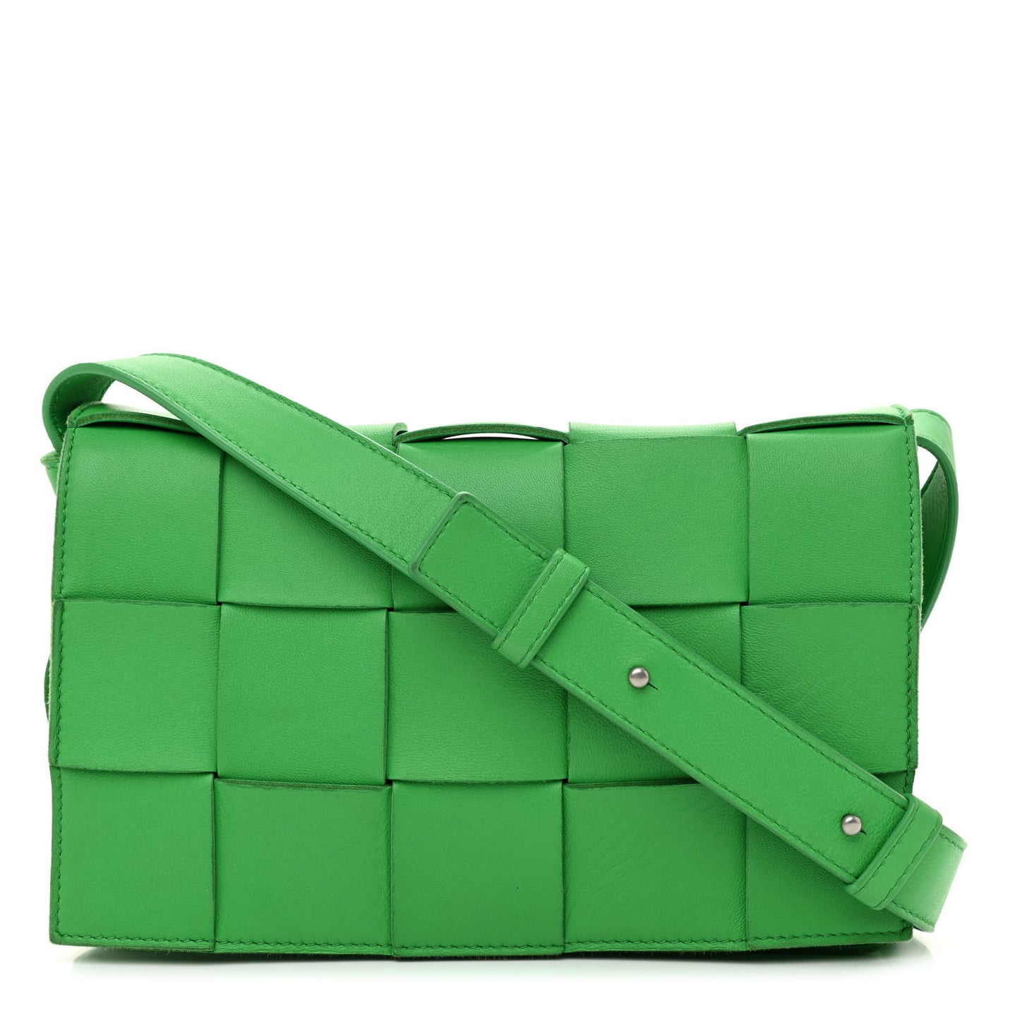 Lambskin Maxi Intrecciato Cassette Crossbody Bag Grass