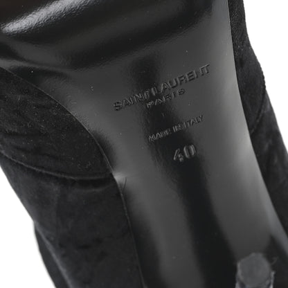 Saint Laurent Velvet Ella 110 Knee High Boots 40 Black 6 of 6