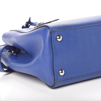 Fendi Vitello Elite Petite 2Jours Tote Blue Neon 8 of 9