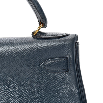 Hermes Courchevel Retourne Kelly 28 Bleu Marine 10 of 48