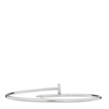 Cartier 18K White Gold Diamond Small Juste Un Clou Bracelet 18 2 of 3