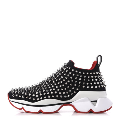 Christian Louboutin Neoprene Spike Sock Donna Flat Sneakers 36.5 Black White 1 of 11