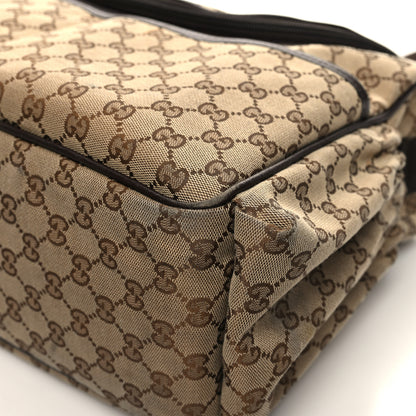 Gucci Monogram Natural Pigskin Large Diaper Bag Beige Ebony Cocoa Dark Chocolate 10 of 12
