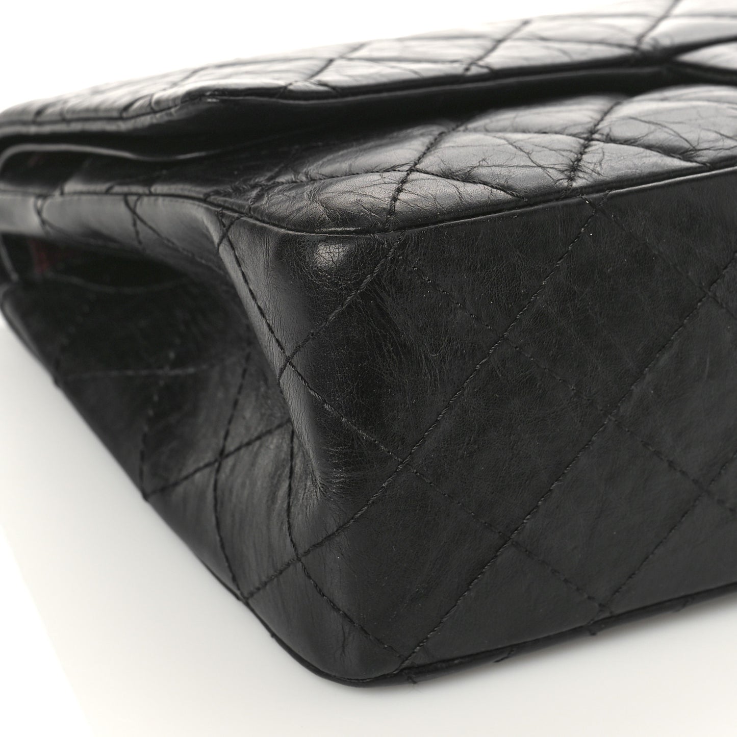 Aged Calfskin Quilted 2.55 Reissue 227 Flap Black