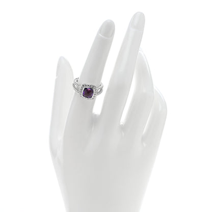 David Yurman Sterling Silver Diamond Amethyst 7mm Petite Albion Ring 53 6.5 2 of 4