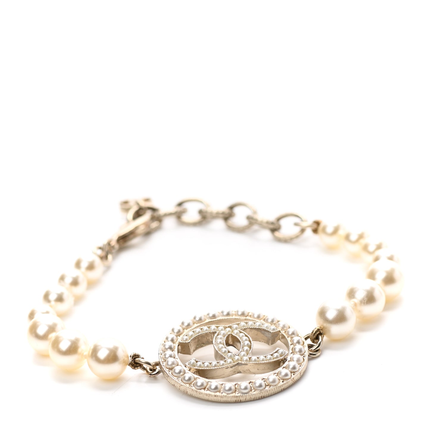 Pearl CC Bracelet Gold