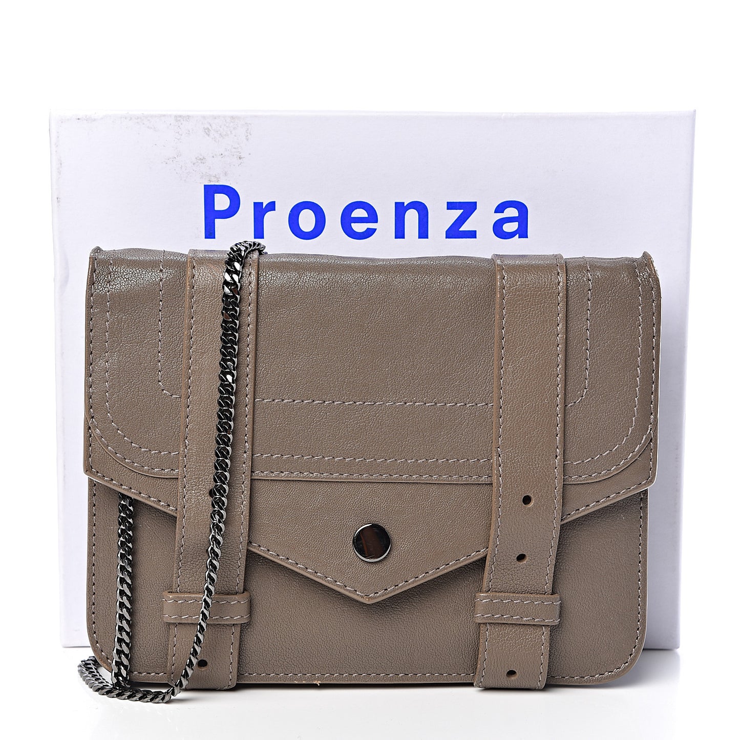 Lambskin PS1 Large Chain Wallet Smoke