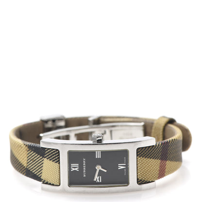 Burberry Stainless Steel Calfskin 18mm Heritage Nova Check Quartz Watch Black BU1009 3 of 8