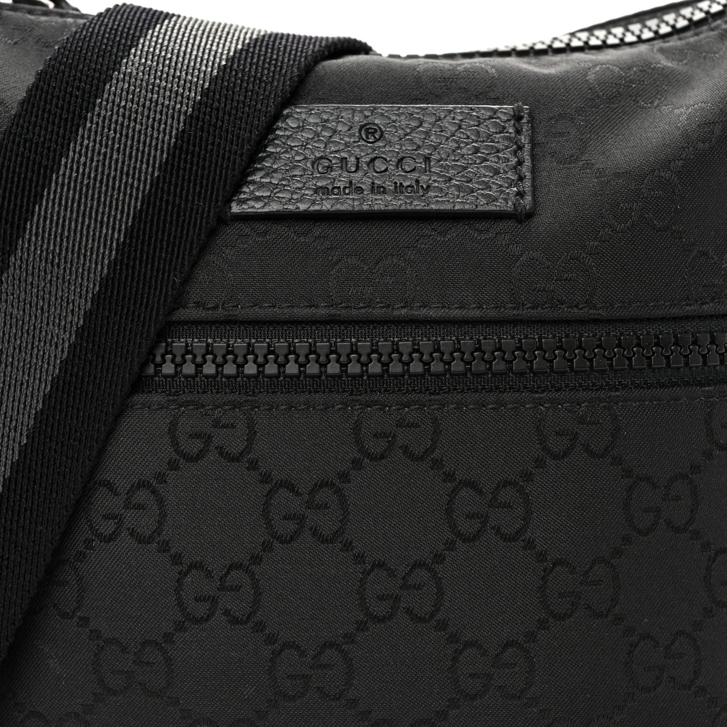 Nylon Monogram Mini Flat Messenger Bag Black