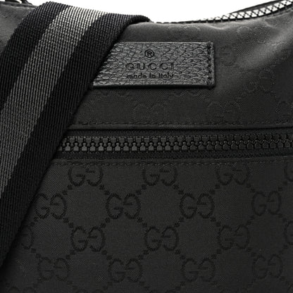 Gucci Nylon Monogram Mini Flat Messenger Bag Black 8 of 10